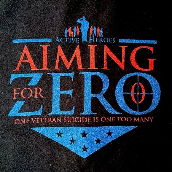 Aiming For Zero Veteran Suicide Awareness Featherlite Black Fleece Vest XL Mens - Picture 2 of 7